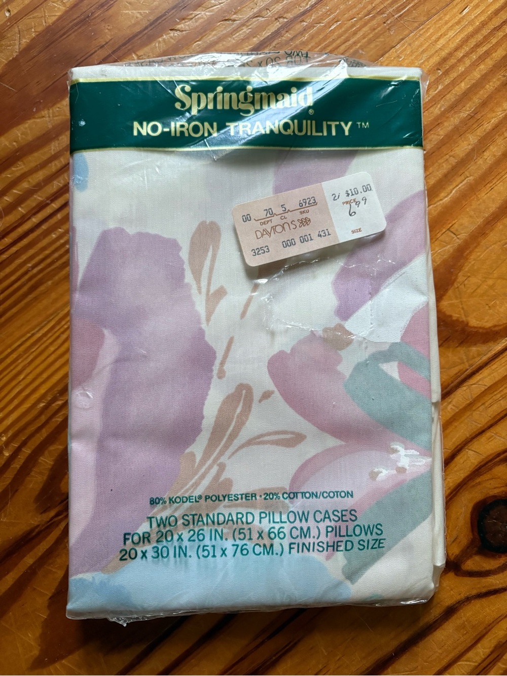 Springmaid No-Iron Tranquility Floral Pillowcases - Pink, Teal, Cream